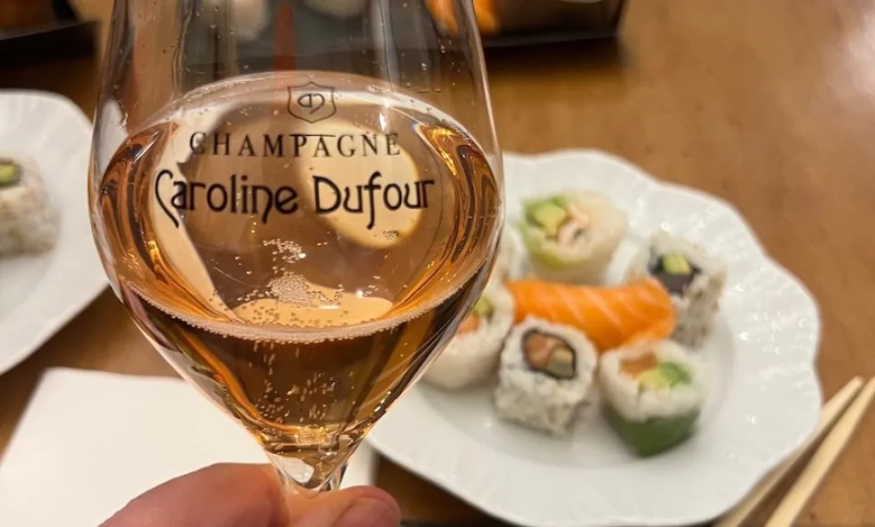 Rosé Champagne and Sushi